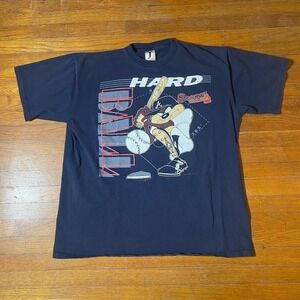 Vintage 1993 Atlanta Braves Tasmanian Devil Warner Bros Jostens Graphic T Mens M